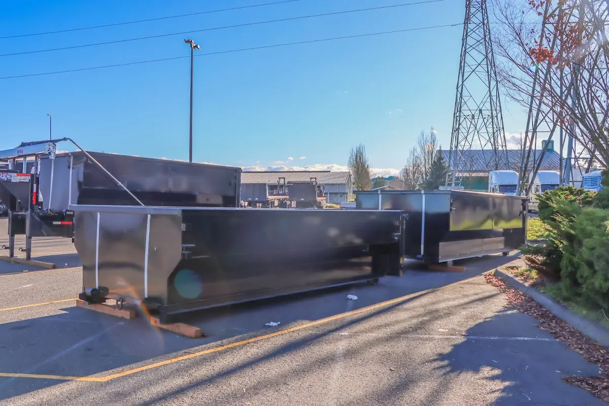 Roll-off dumpster ready for waste disposal at job site for Construction Dumpster Rental in Hermon